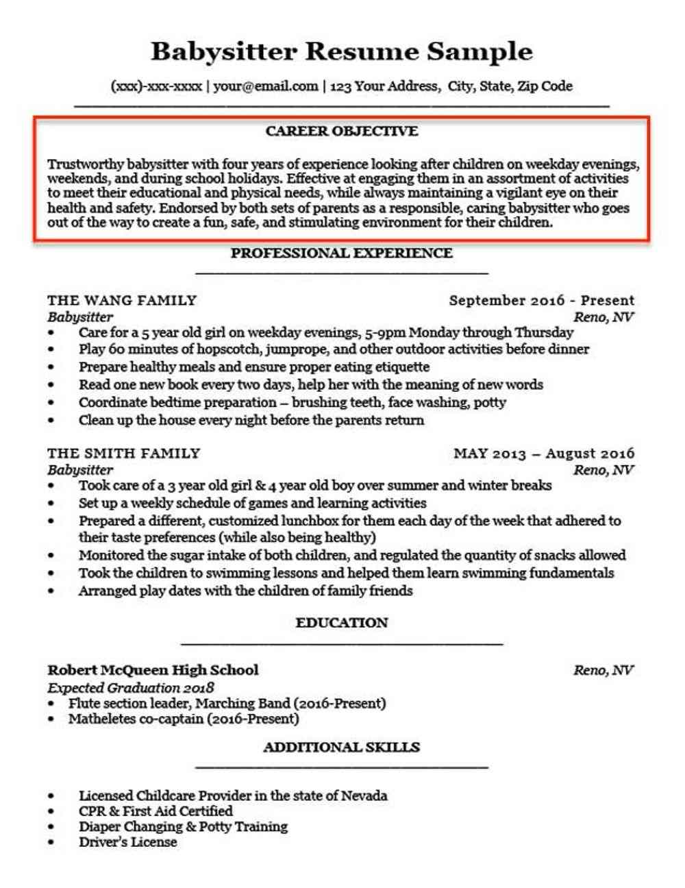 good introduction examples for resume
