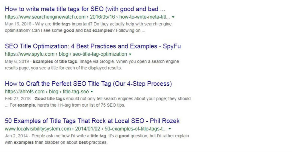 example of seo friendly title tags
