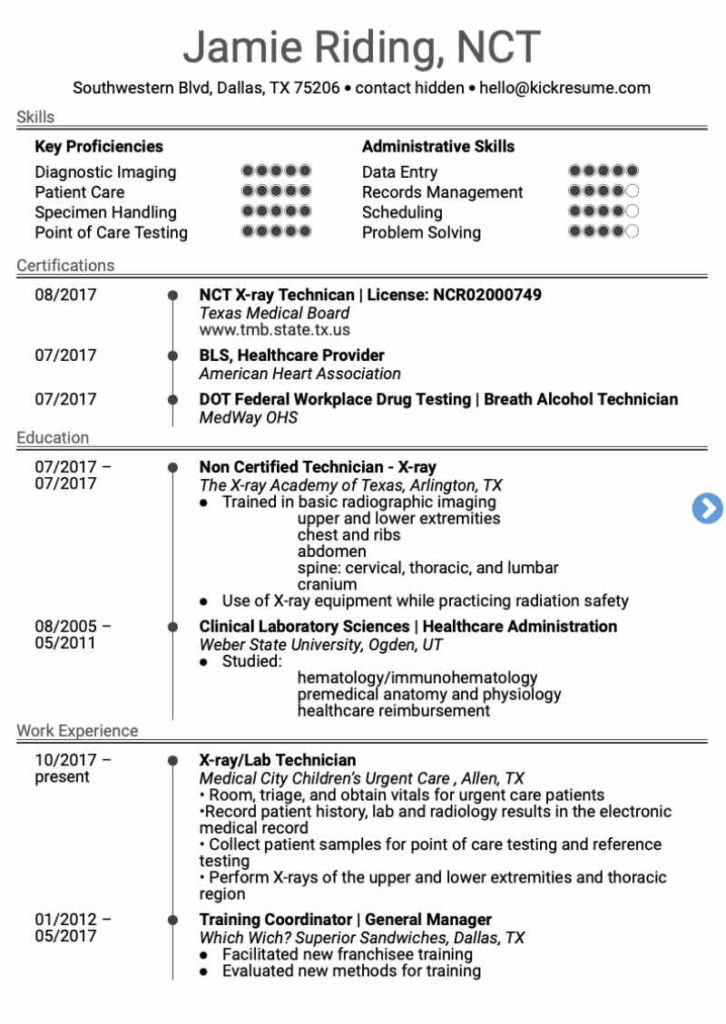 resume sample for IT