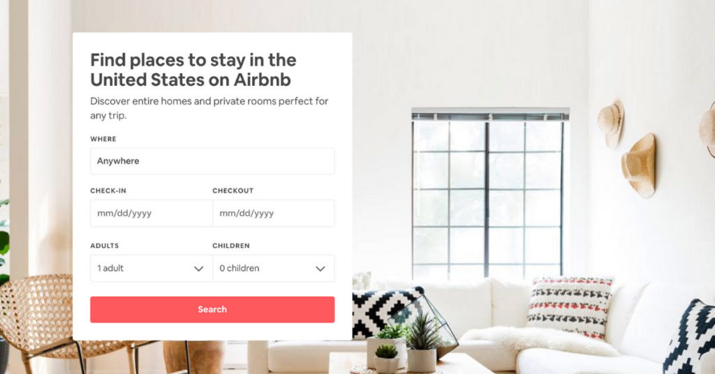 airbnb homepage copy