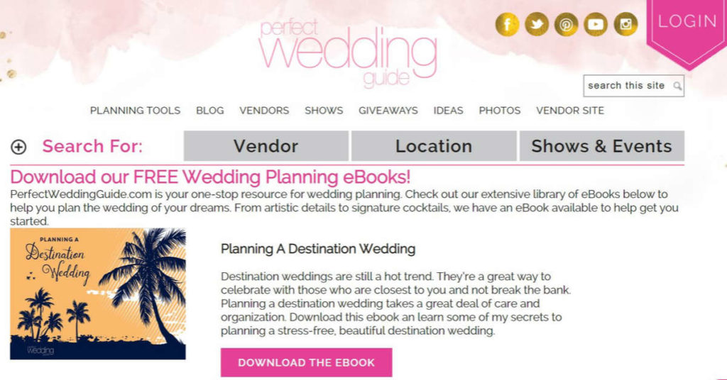 perfect wedding guide marketing example