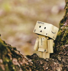 mini robot on a tree