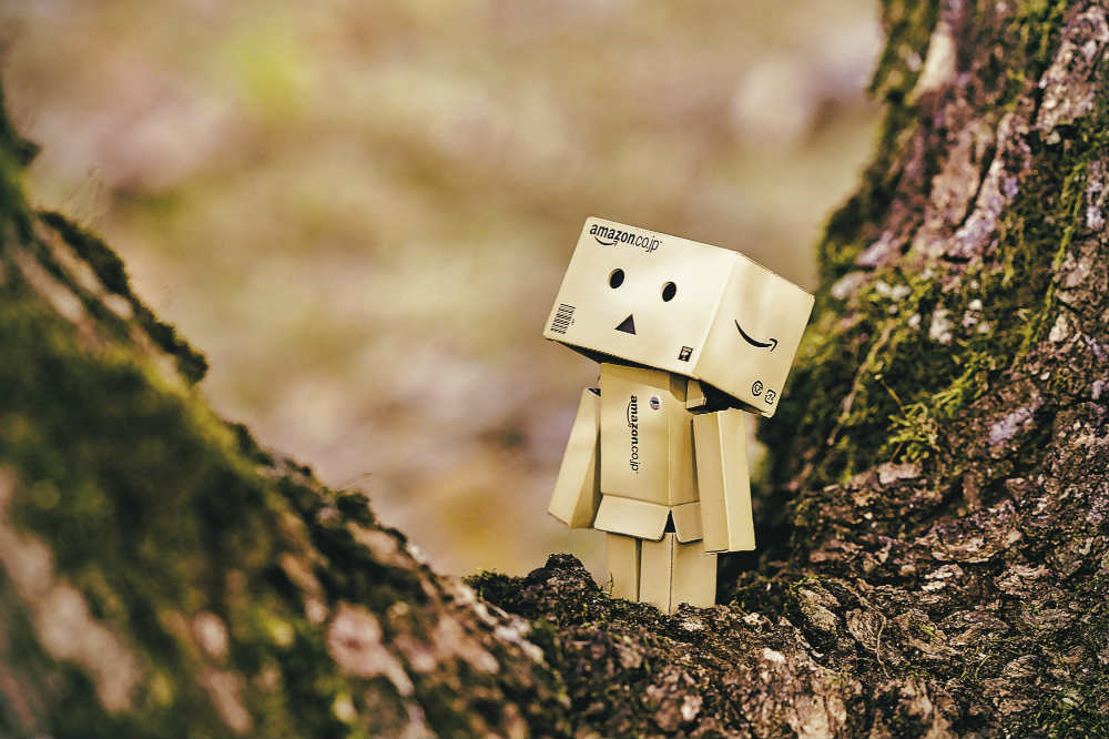 mini robot on a tree