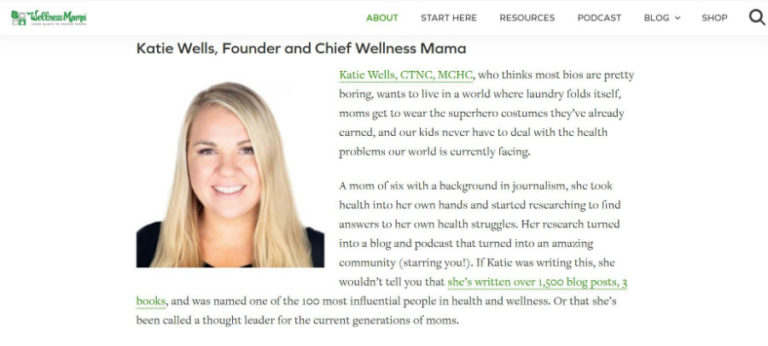 20 Short Bio Examples To Use For Inspiration Content Fuel   Katie Wells Bio Example 768x346 