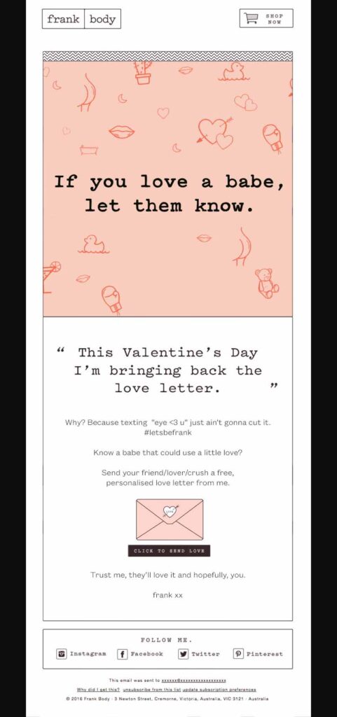 valentines day email example